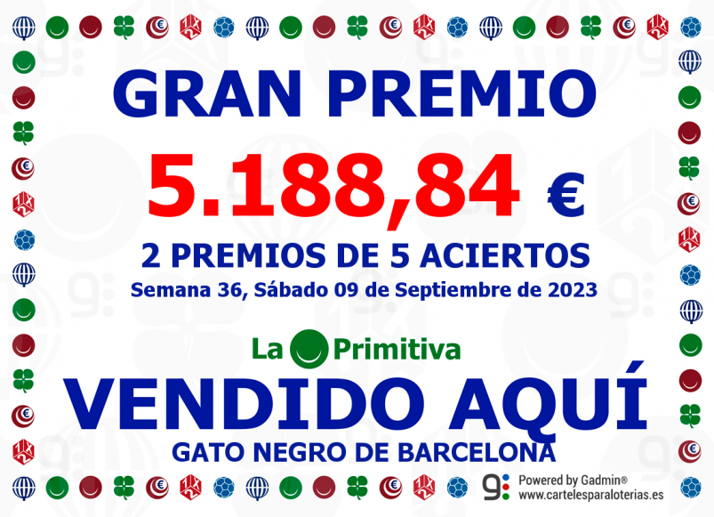 2 NUEVOS PREMIOS DE 5 ACIERTOS DE LA PRIMITIVA DEL S&Aacute;BADO